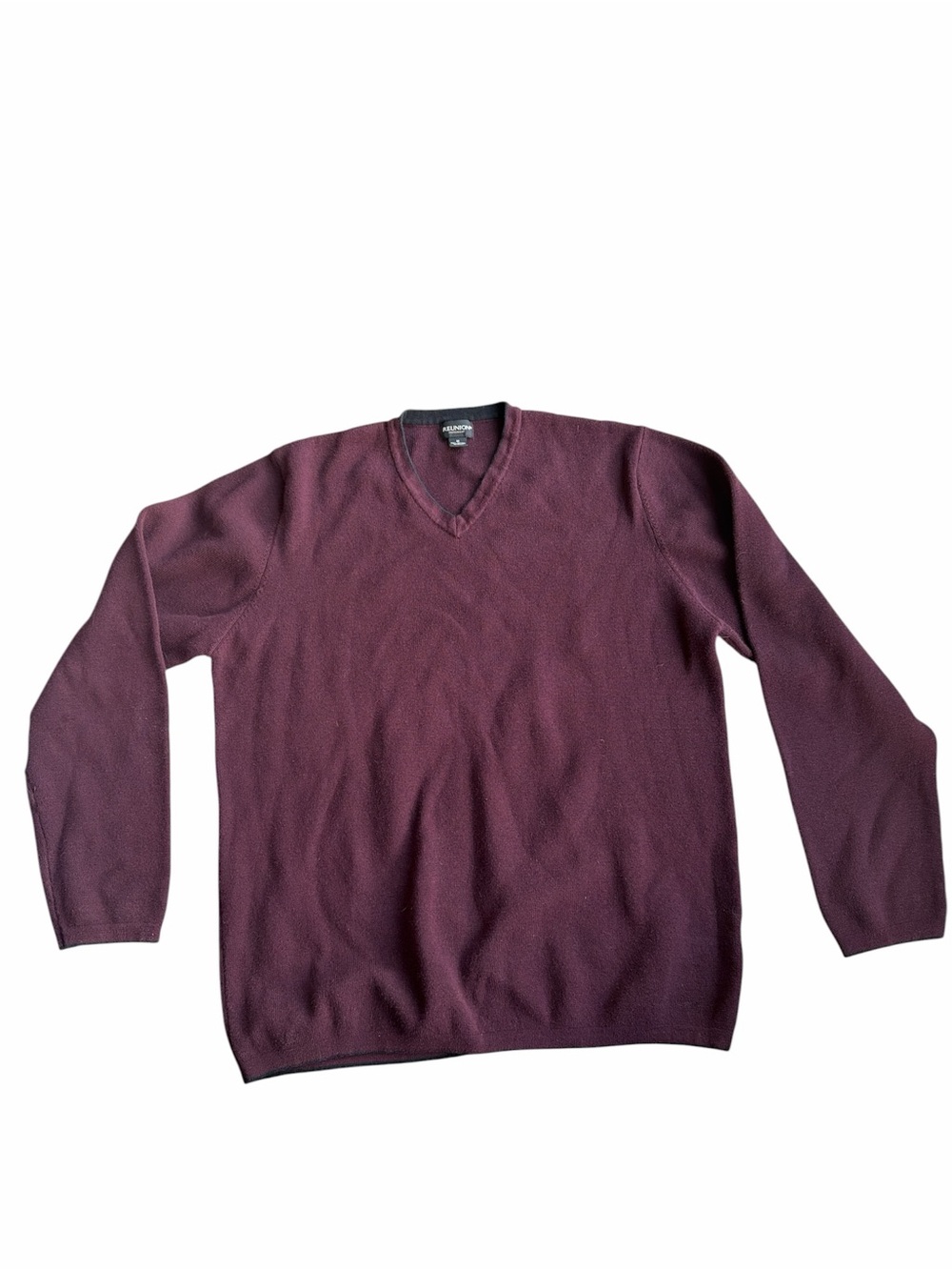 Y2K 90s Vintage Layering Maroon V-Neck Cotton Sweater Men’s M